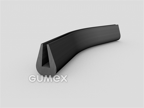 "U" Gummiprofil, 32x22/9mm, 60°ShA, SBR, -40°C/+70°C, schwarz, 